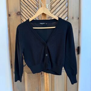 (XL) Urban Coco black bolero cardigan - button front